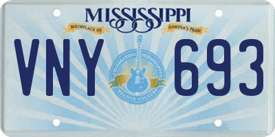MS license plate VNY693