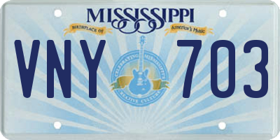 MS license plate VNY703
