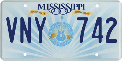 MS license plate VNY742