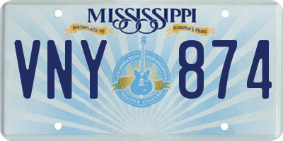 MS license plate VNY874