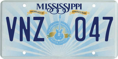 MS license plate VNZ047
