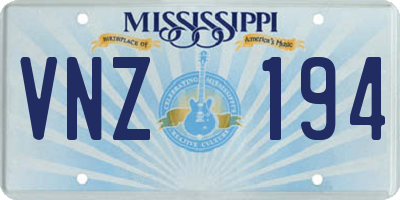 MS license plate VNZ194