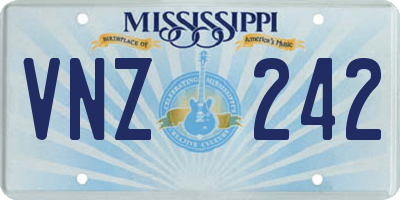 MS license plate VNZ242