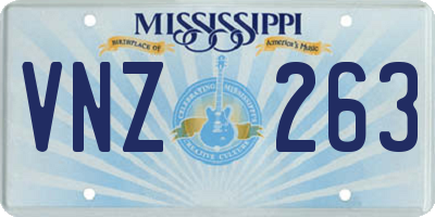 MS license plate VNZ263