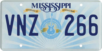 MS license plate VNZ266