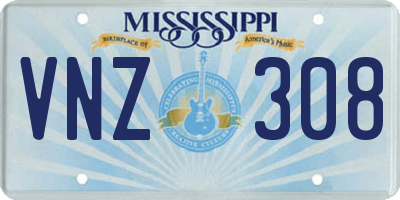 MS license plate VNZ308
