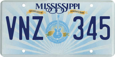 MS license plate VNZ345