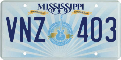 MS license plate VNZ403