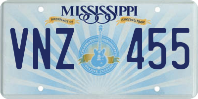MS license plate VNZ455