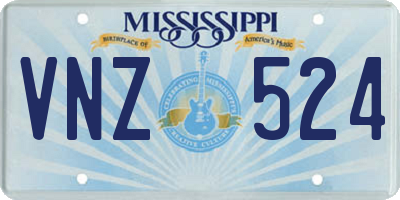 MS license plate VNZ524