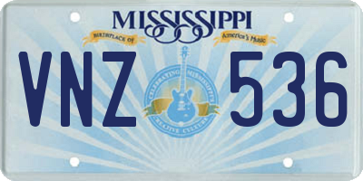 MS license plate VNZ536