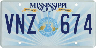 MS license plate VNZ674