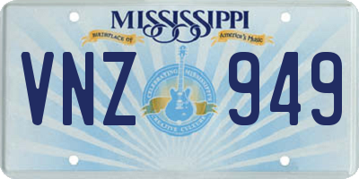 MS license plate VNZ949