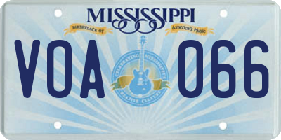 MS license plate VOA066