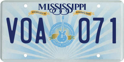 MS license plate VOA071