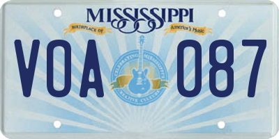 MS license plate VOA087
