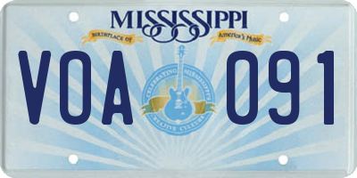 MS license plate VOA091