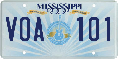 MS license plate VOA101
