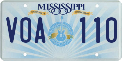 MS license plate VOA110