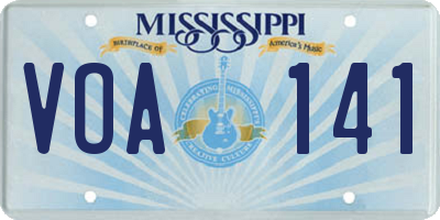 MS license plate VOA141