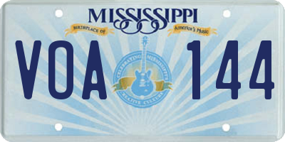 MS license plate VOA144