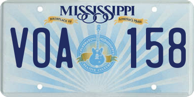 MS license plate VOA158