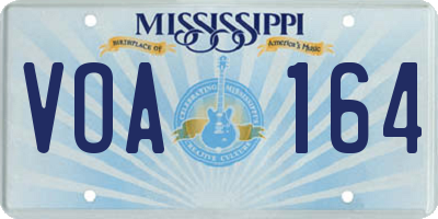 MS license plate VOA164