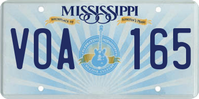 MS license plate VOA165