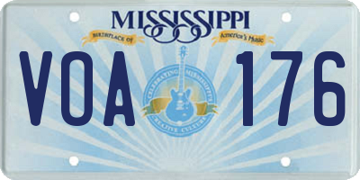 MS license plate VOA176