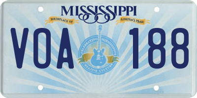 MS license plate VOA188