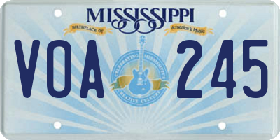 MS license plate VOA245