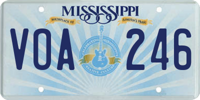 MS license plate VOA246