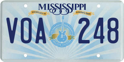 MS license plate VOA248