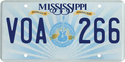 MS license plate VOA266