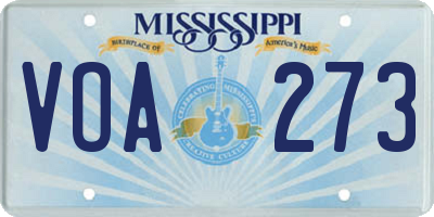 MS license plate VOA273