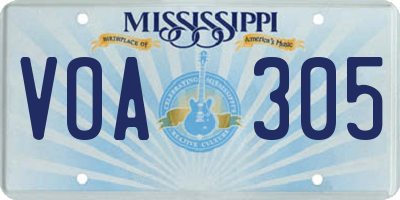 MS license plate VOA305