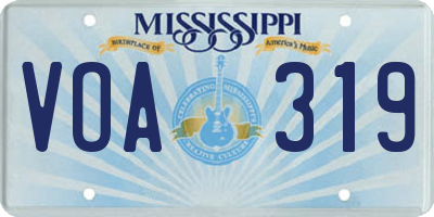 MS license plate VOA319