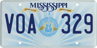 MS license plate VOA329
