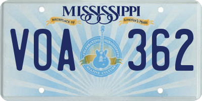 MS license plate VOA362