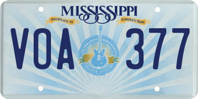 MS license plate VOA377