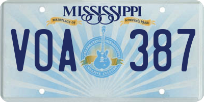 MS license plate VOA387