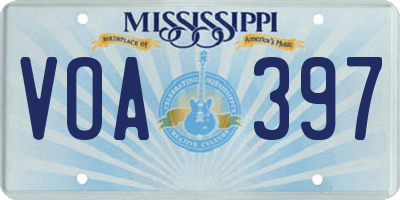 MS license plate VOA397