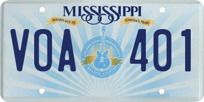 MS license plate VOA401