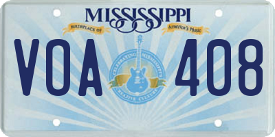 MS license plate VOA408