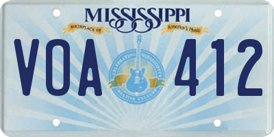 MS license plate VOA412