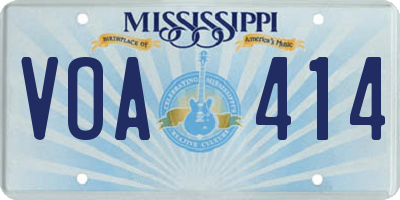 MS license plate VOA414