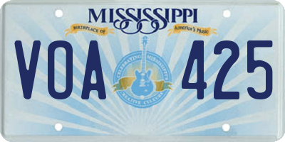 MS license plate VOA425