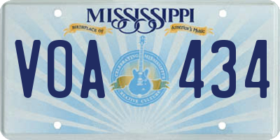 MS license plate VOA434