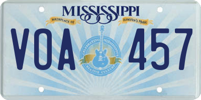 MS license plate VOA457