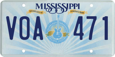 MS license plate VOA471